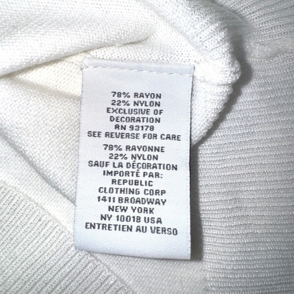 Carmen‎ Marc Valvo Cream Embellished Studded Puff Sleeve Knit Sweater Sz XS - Picture 9 of 10